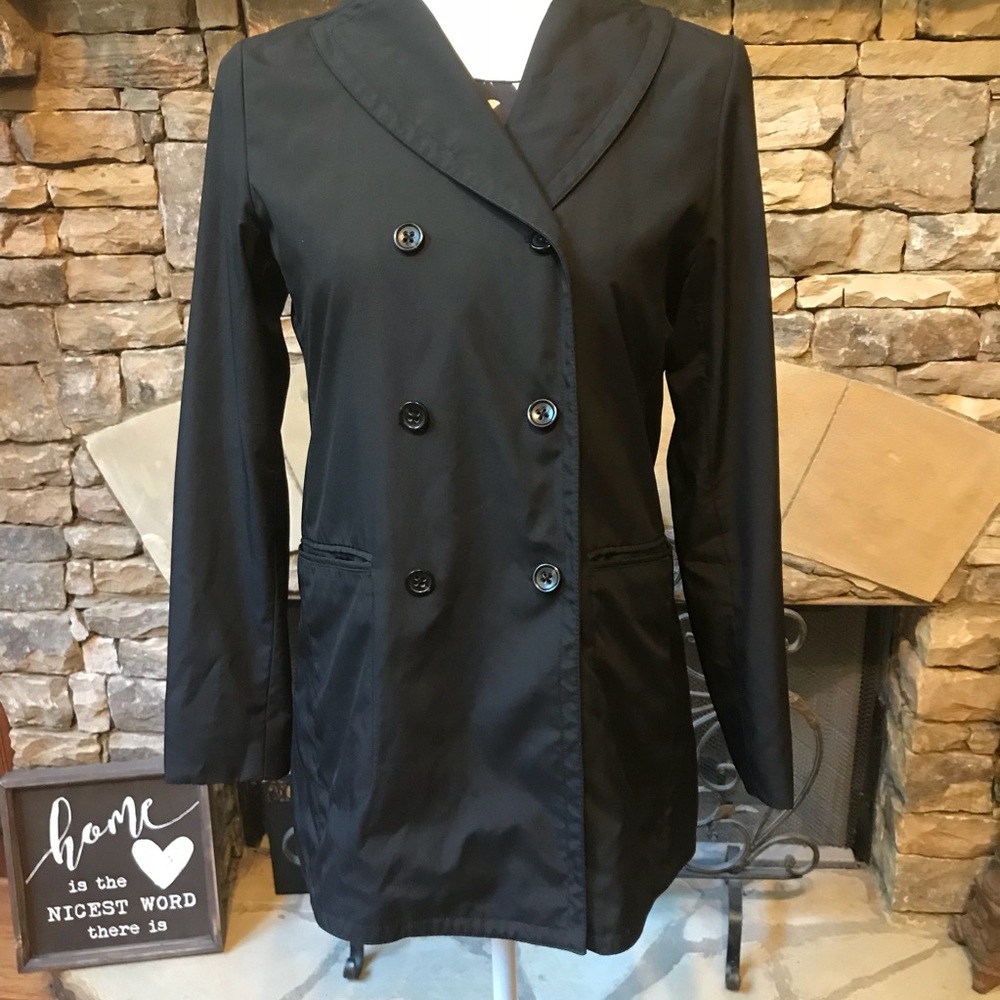 Banana Republic Black Trench Coat Jacket Size XS - Picture 1 of 7